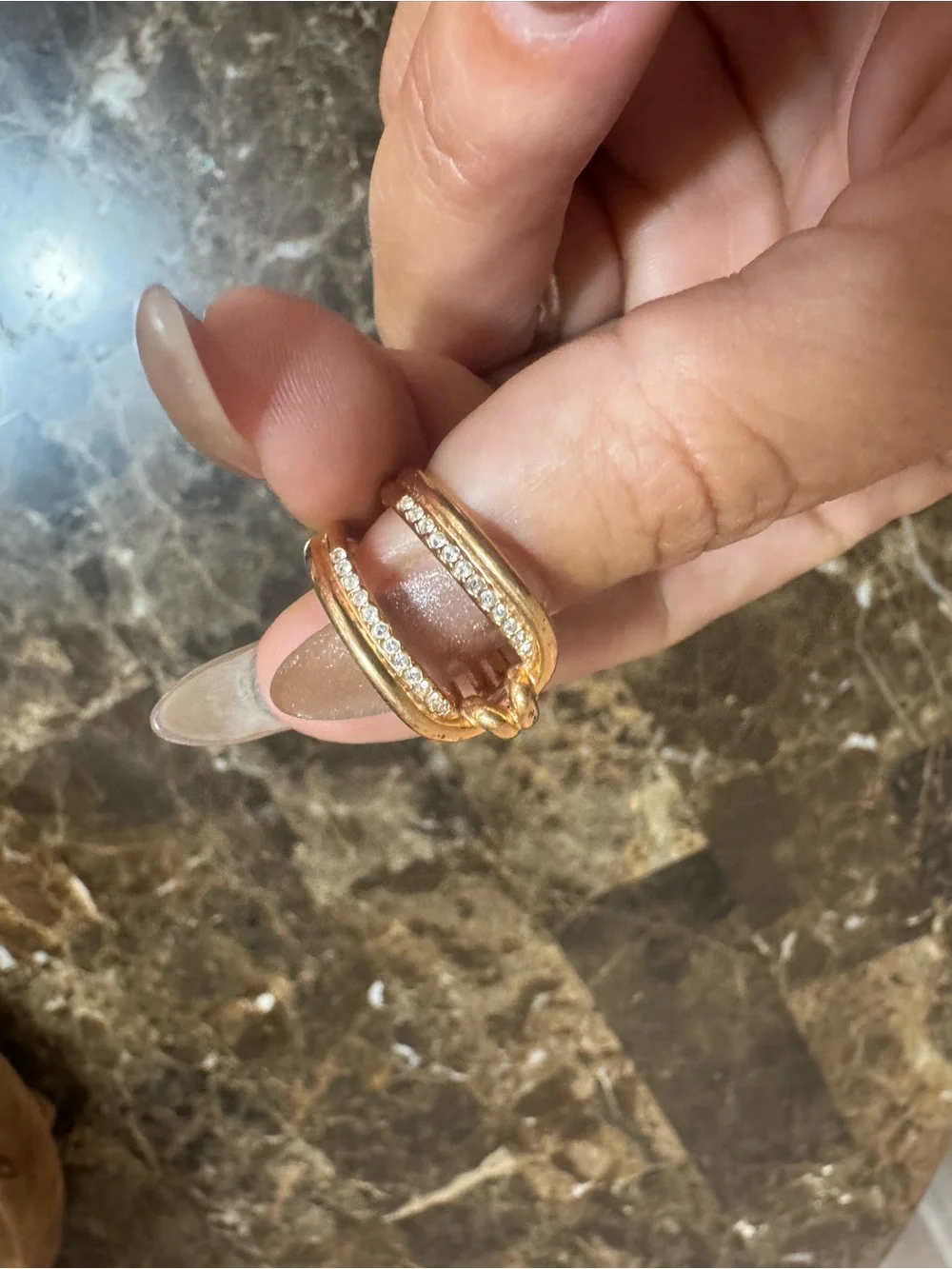 Swarovski Elegant Rose Gold-Tone Crystal Knot Statement Ring